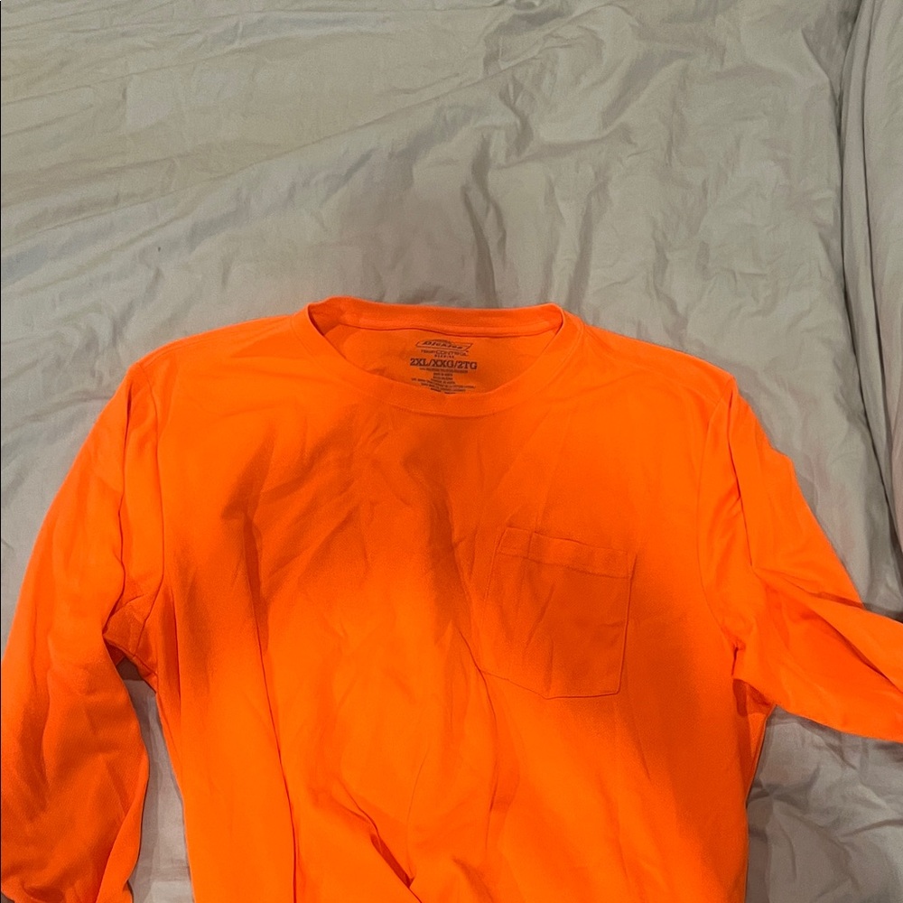 Dickies Men's Bright Orange Long Sleeve Tee